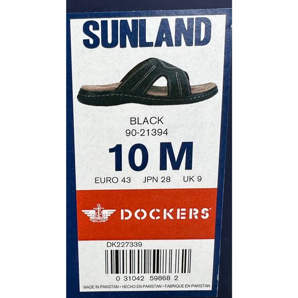Dockers Sunland Black Sandals Slides Summer Beach Casual 10M - Picture 7 of 9